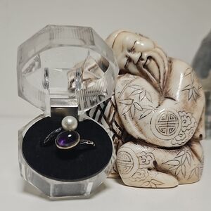Pearl Bloom Purple Tourmaline Silver Ring